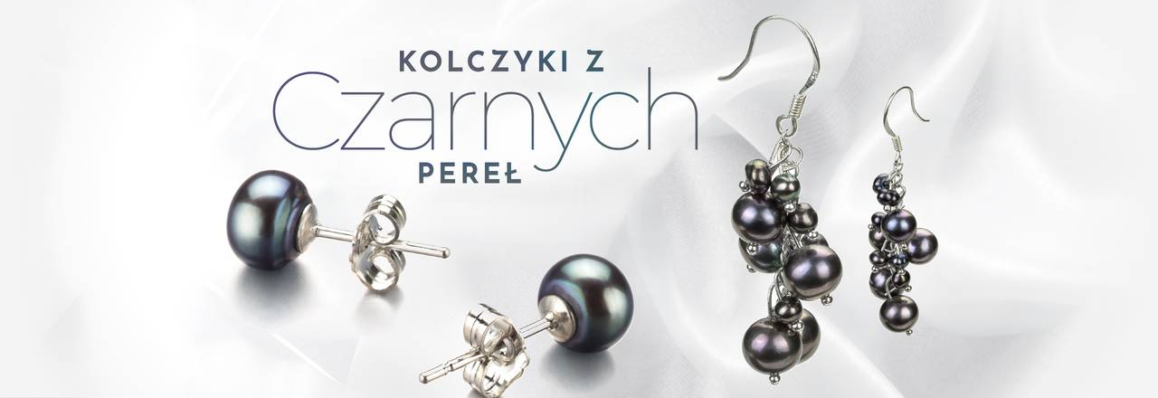 PearlsOnly Kolczyki z czarną perłą