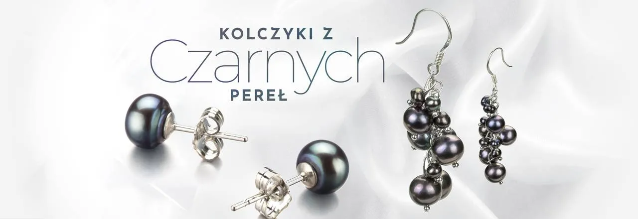 PearlsOnly Kolczyki z czarną perłą