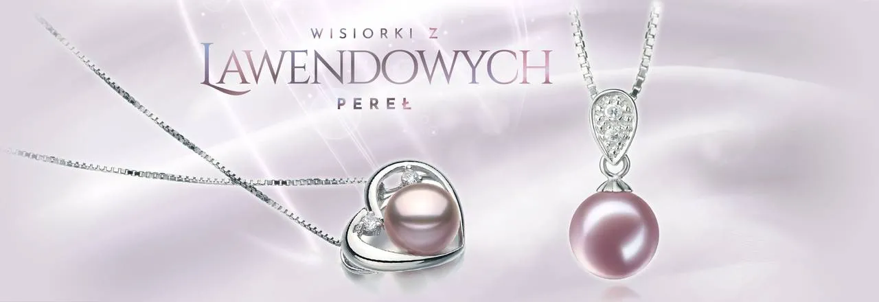 PearlsOnly Wisiorki z lawendowych pereł